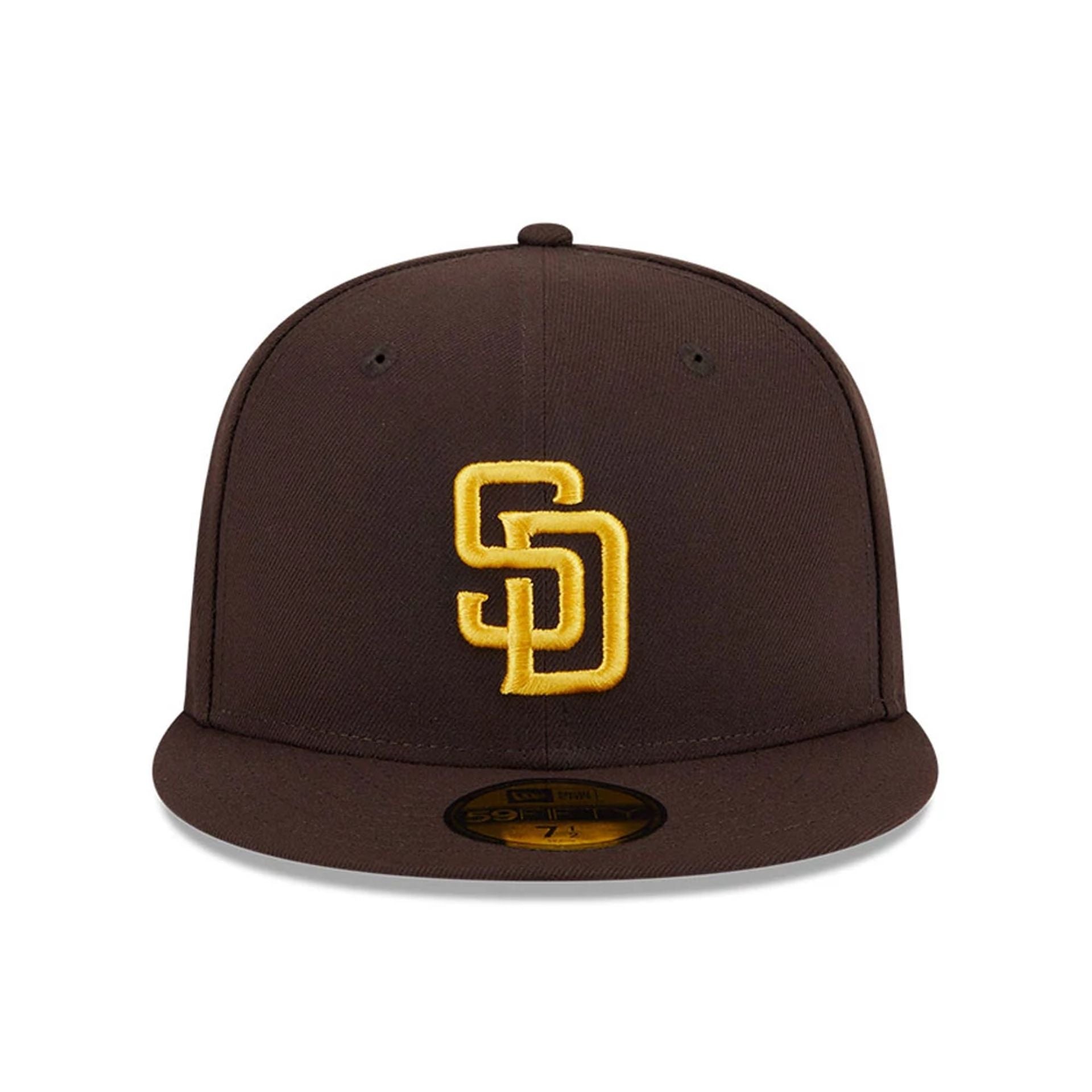 This is a San Diego Padres Floral Undervisor Dark Brown 59FIFTY Fitted Cap 3