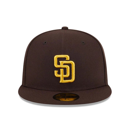 This is a San Diego Padres Floral Undervisor Dark Brown 59FIFTY Fitted Cap 3