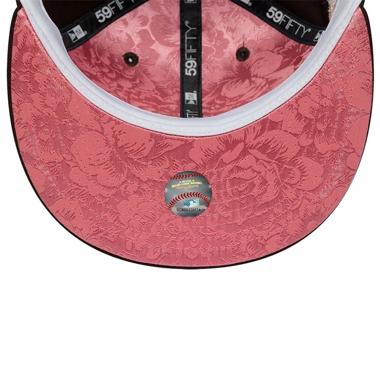 This is a San Diego Padres Floral Undervisor Dark Brown 59FIFTY Fitted Cap 2