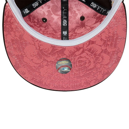 This is a San Diego Padres Floral Undervisor Dark Brown 59FIFTY Fitted Cap 2