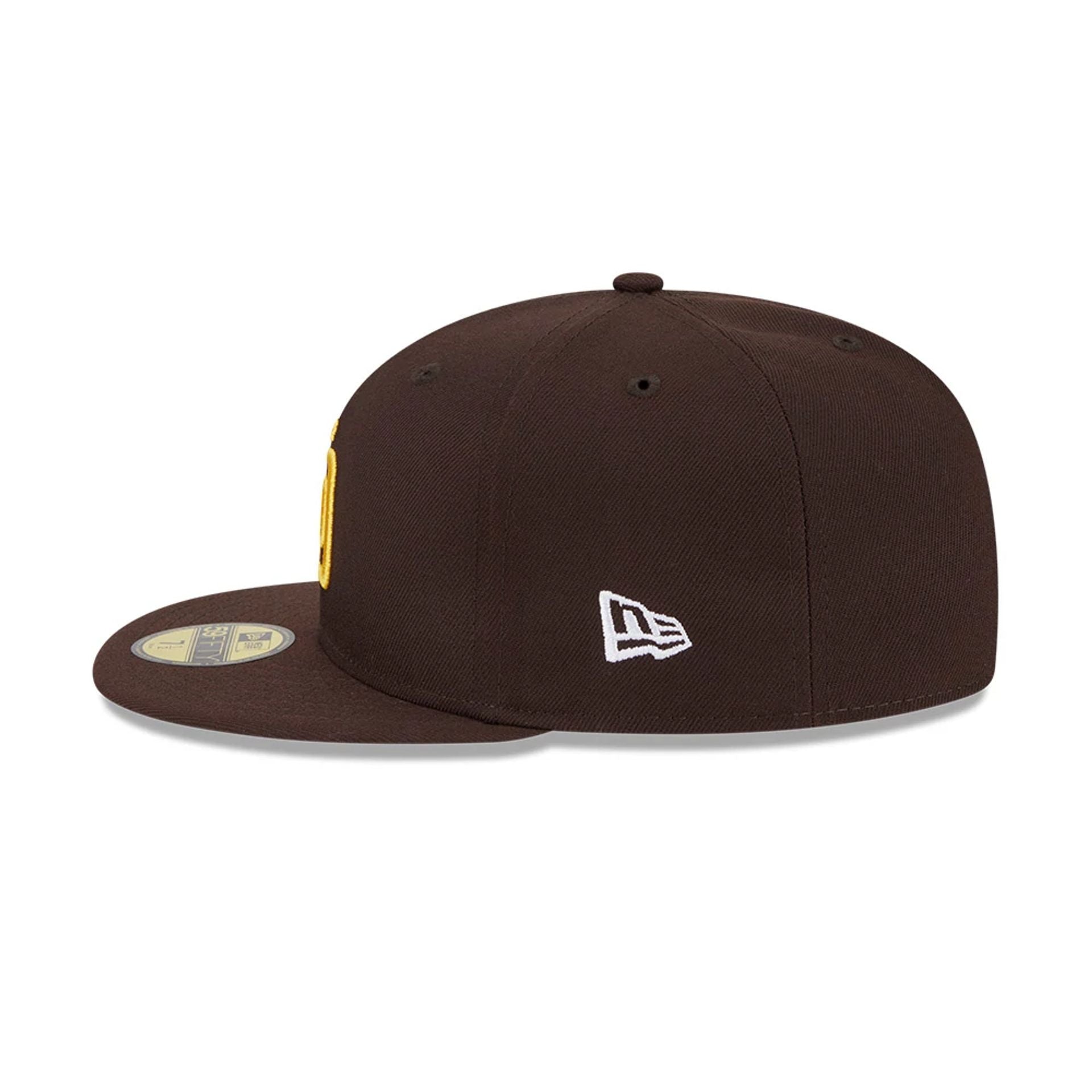 This is a San Diego Padres Floral Undervisor Dark Brown 59FIFTY Fitted Cap 5