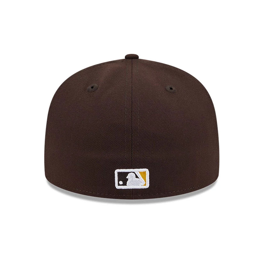 This is a San Diego Padres Floral Undervisor Dark Brown 59FIFTY Fitted Cap 7