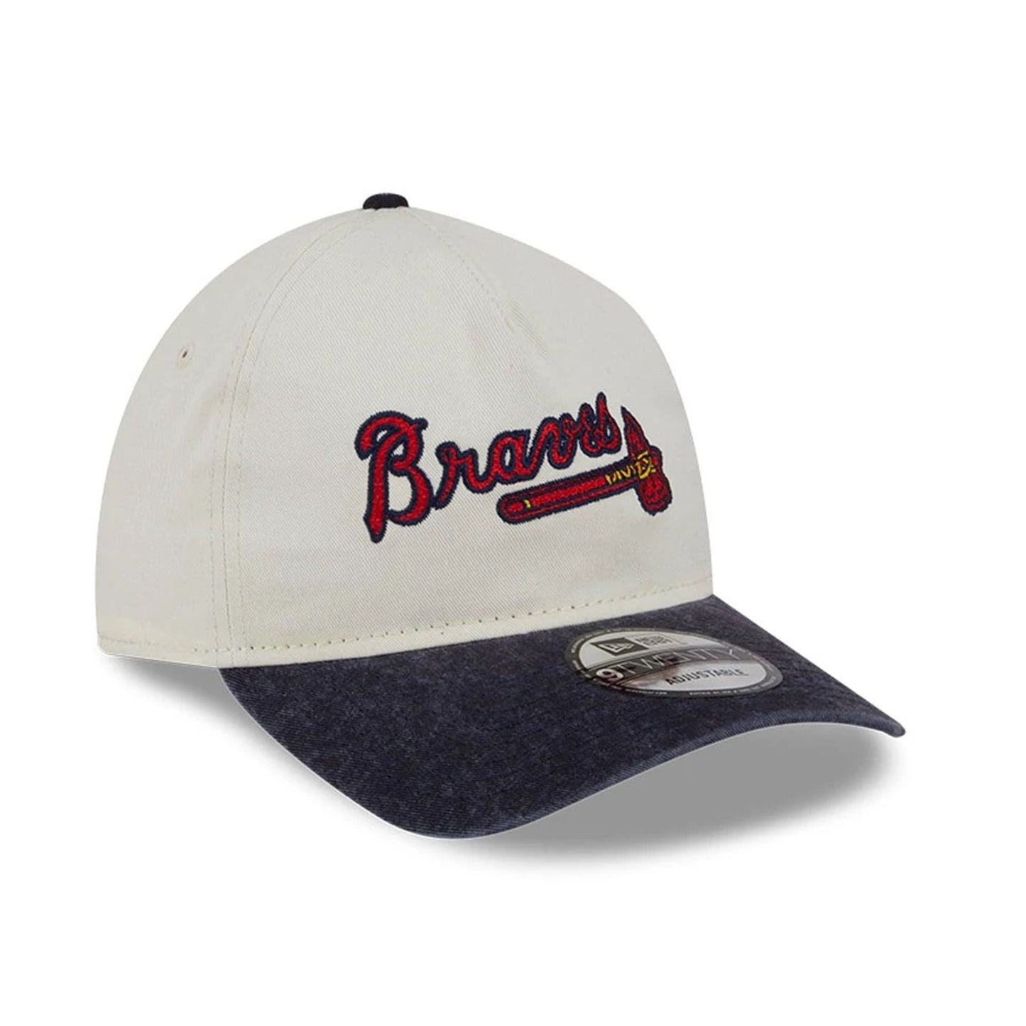 This is a Atlanta Braves Pastel White 9TWENTY A-Frame Adjustable Cap 3