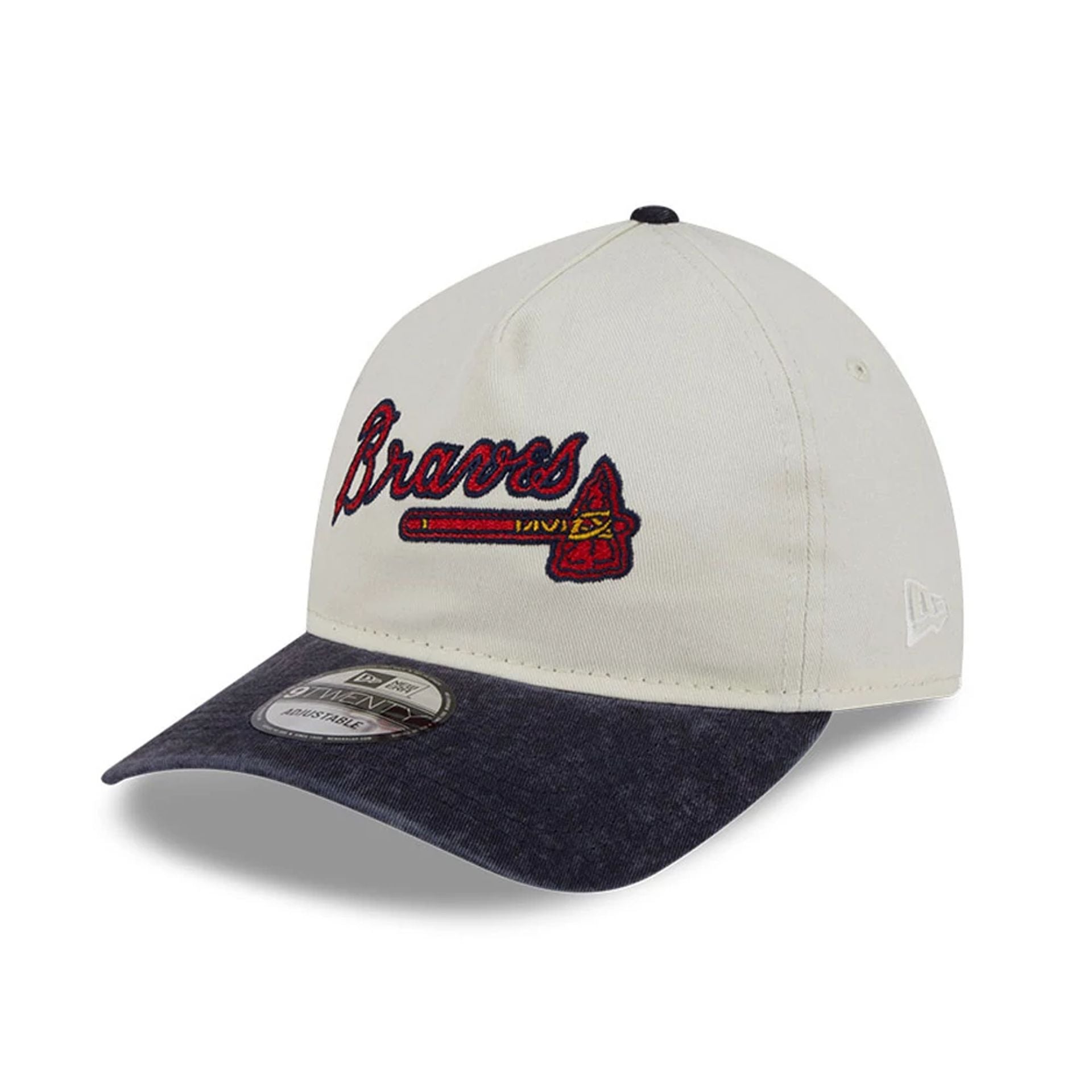 This is a Atlanta Braves Pastel White 9TWENTY A-Frame Adjustable Cap 1