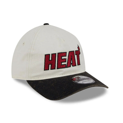 This is a Miami Heat Pastel White 9TWENTY A-Frame Adjustable Cap 3
