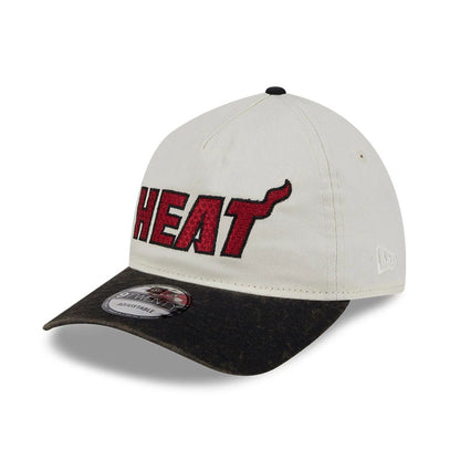 This is a Miami Heat Pastel White 9TWENTY A-Frame Adjustable Cap 1