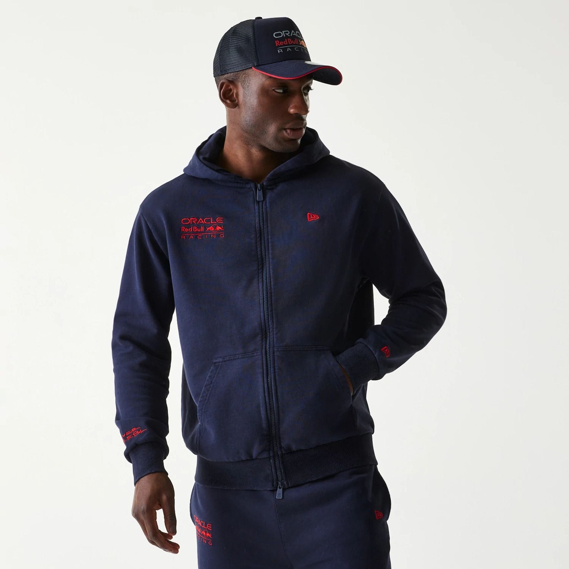 Red Bull Racing Dark Blue Oversized Full Zip Hoodie | NEC EU