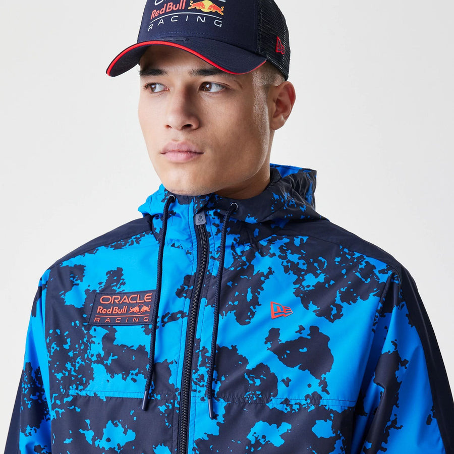 The Male model is wearing Red Bull Racing Blue Windrunner Jacket 5