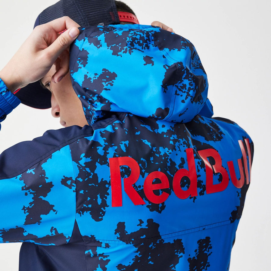 The Male model is wearing Red Bull Racing Blue Windrunner Jacket 4