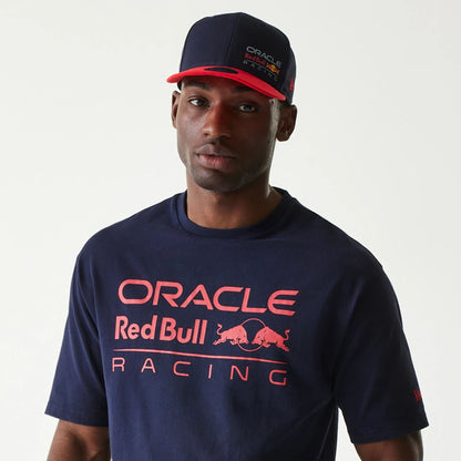 The Male model is wearing Red Bull Racing Dark Blue Oversized T-Shirt 6