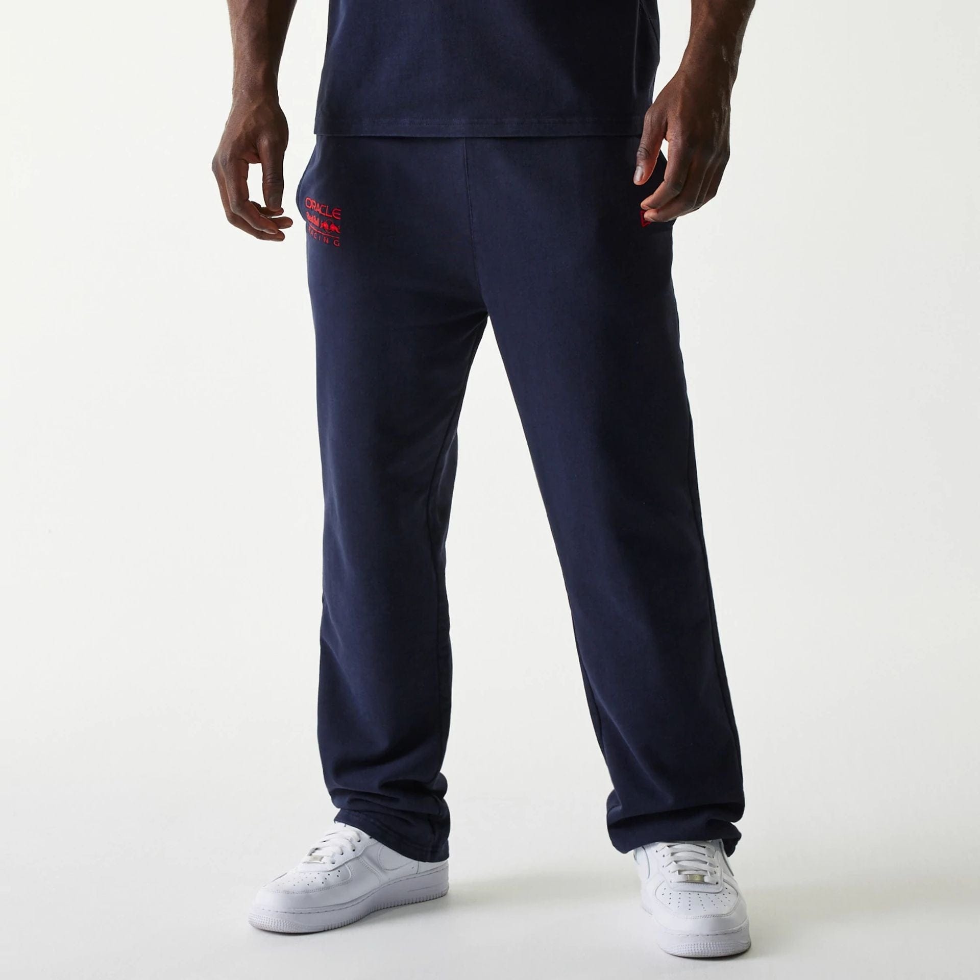 The Male model is wearing Red Bull Racing Dark Blue Joggers 1
