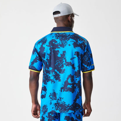 The Male model is wearing Red Bull Racing Graphic Blue Football Jersey 2