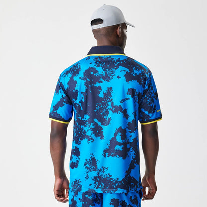 The Male model is wearing Red Bull Racing Graphic Blue Football Jersey 2