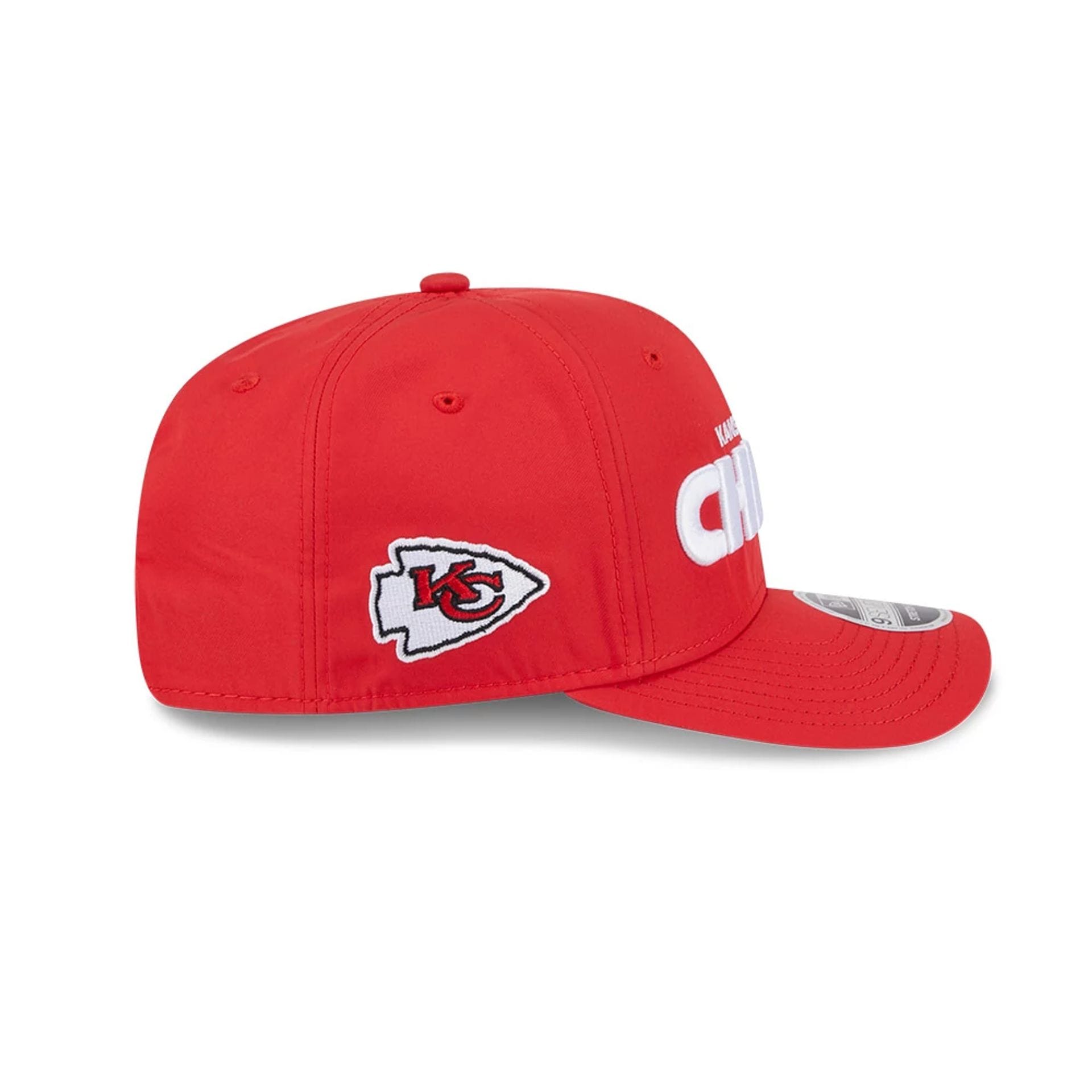 This is a Kansas City Chiefs NFL Coach Red 9SEVENTY Stretch Snap Adjustable Cap 5