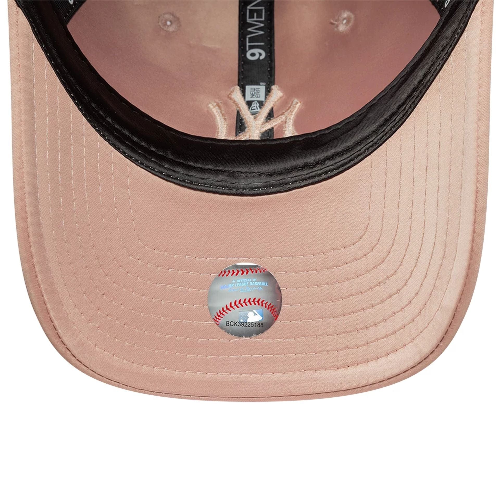 This is a New York Yankees Womens Satin Bow Pastel Pink 9TWENTY Adjustable Cap 7