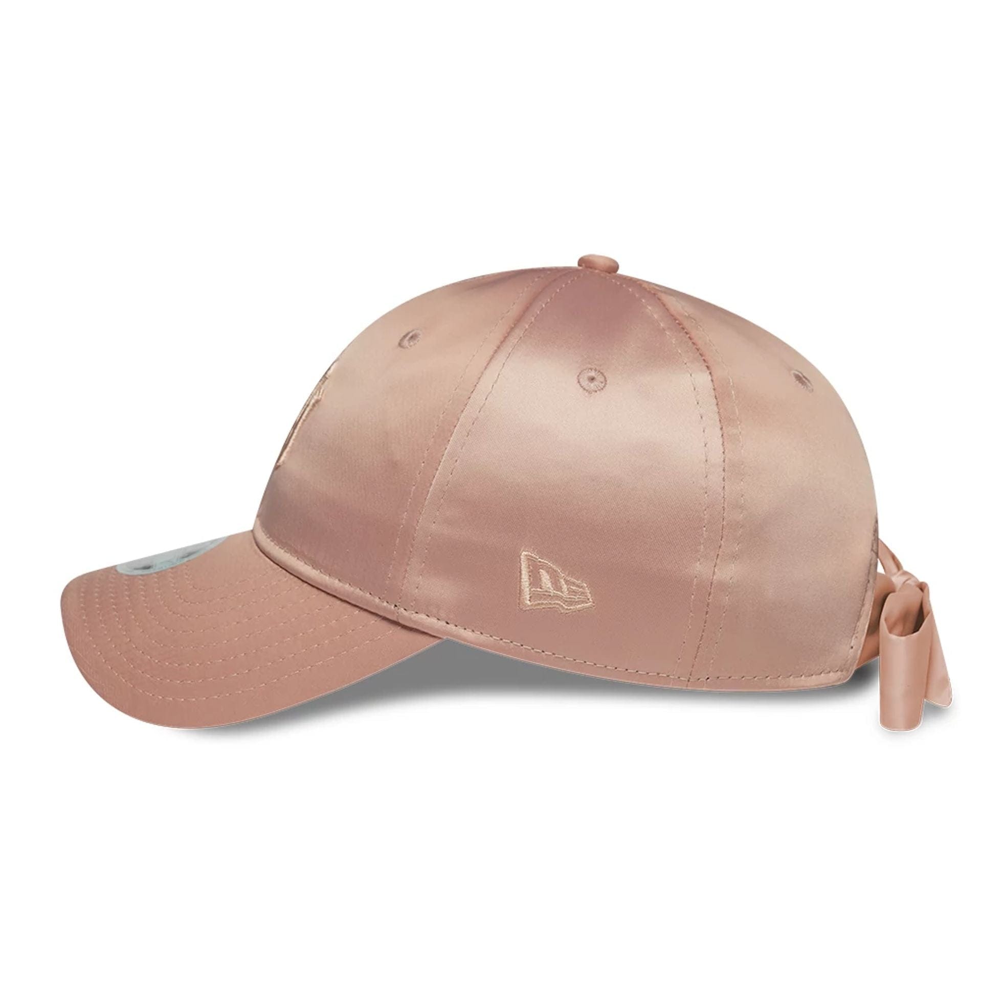 This is a New York Yankees Womens Satin Bow Pastel Pink 9TWENTY Adjustable Cap 5