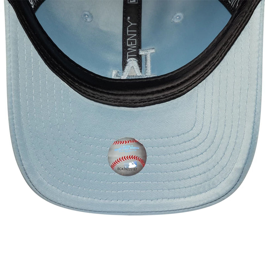 This is a LA Dodgers Womens Satin Bow Pastel Blue 9TWENTY Adjustable Cap 7