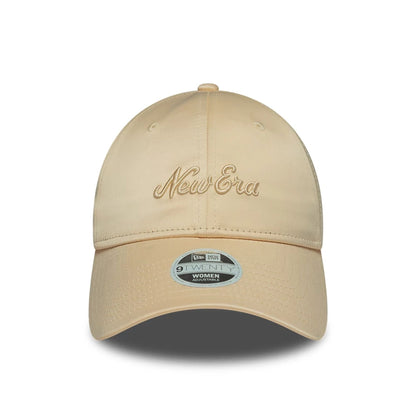 This is a Womens New Era Satin Bow Light Beige 9TWENTY Adjustable Cap 3