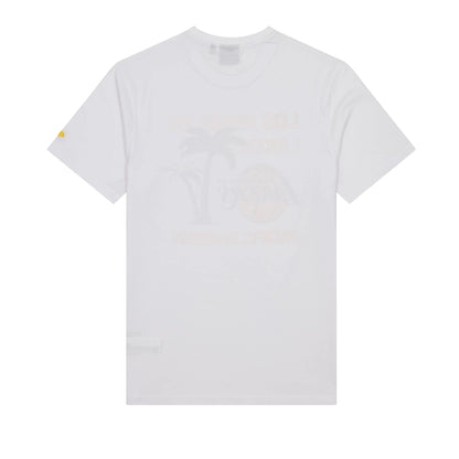 The Male model is wearing LA Lakers NBA Wordmark White T-Shirt 2