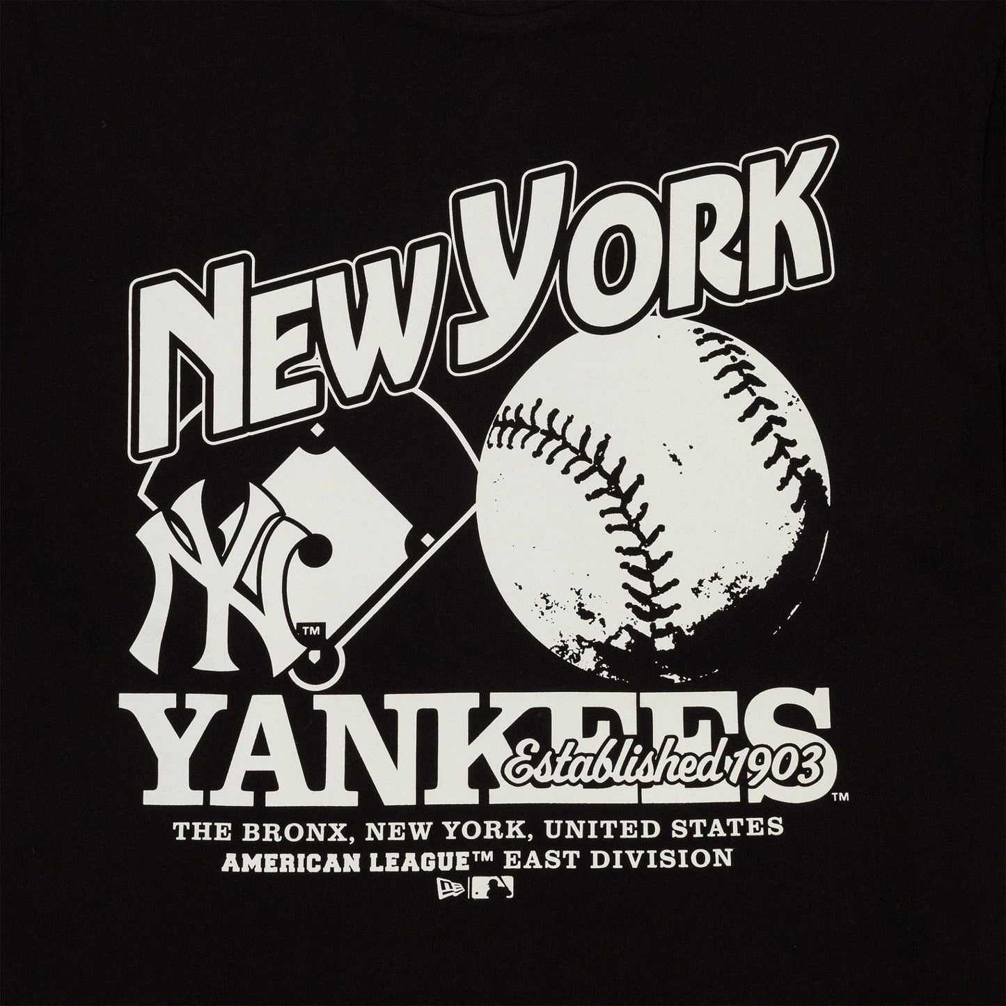 The Male model is wearing New York Yankees MLB Black T-Shirt 3