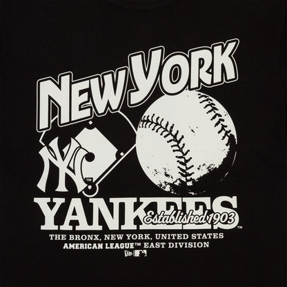 The Male model is wearing New York Yankees MLB Black T-Shirt 3