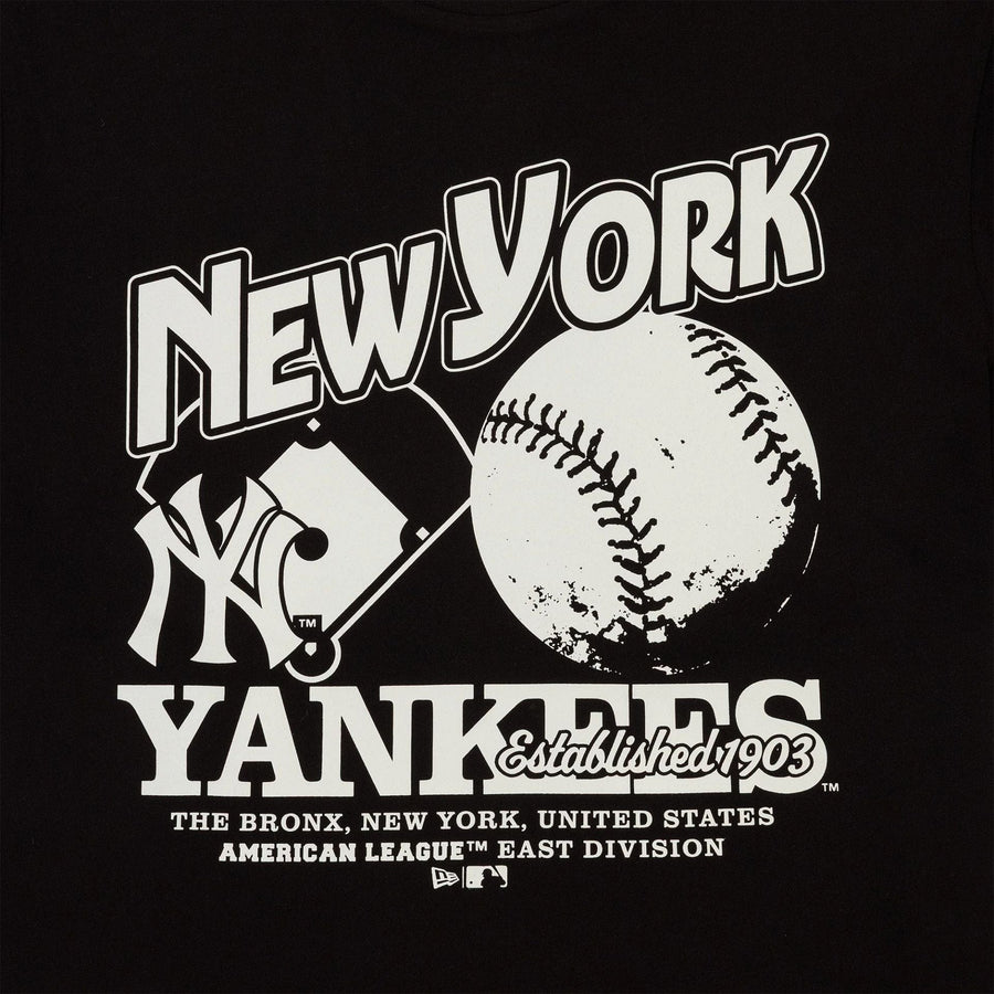 The Male model is wearing New York Yankees MLB Black T-Shirt 3