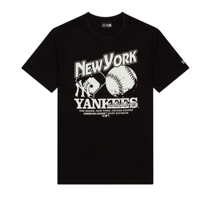 The Male model is wearing New York Yankees MLB Black T-Shirt 1