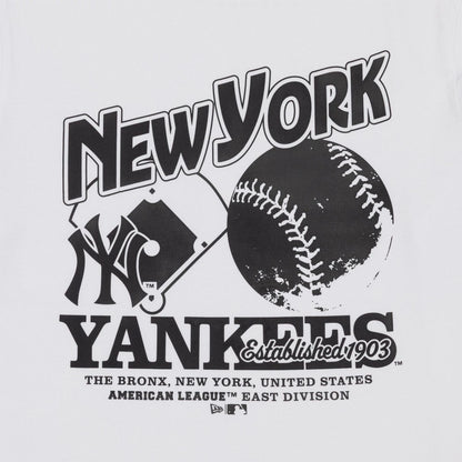 The Male model is wearing New York Yankees MLB White T-Shirt 3