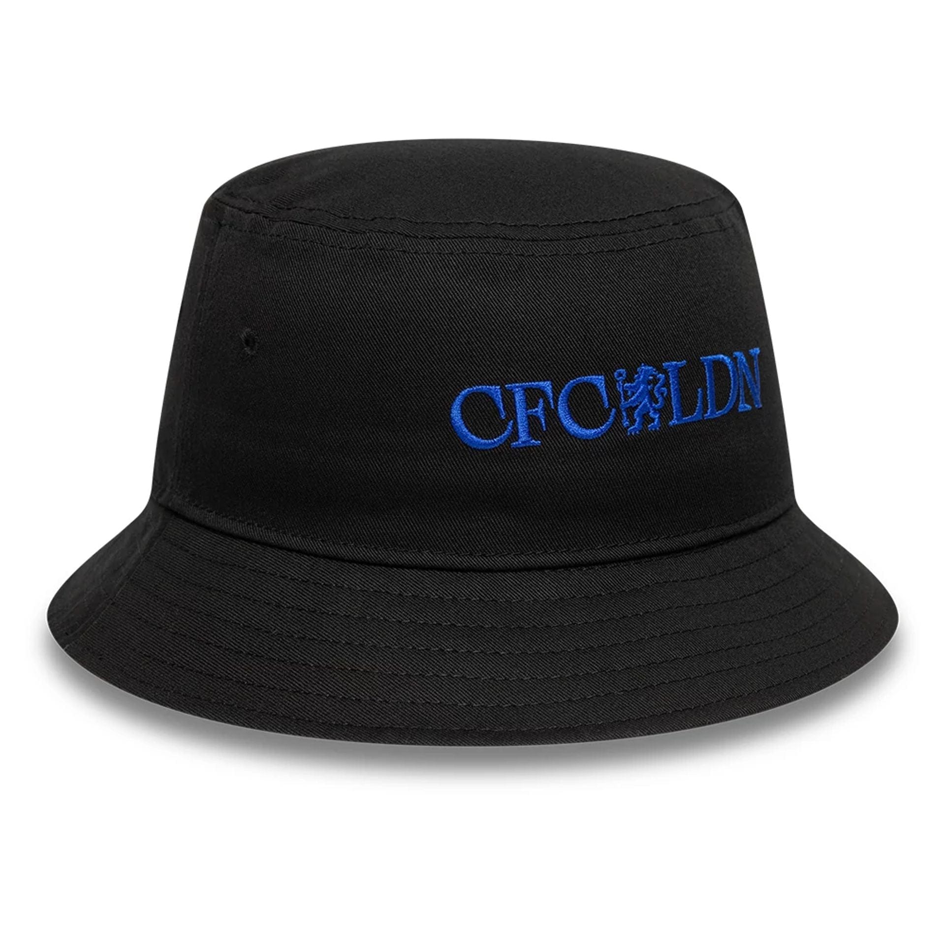 This is a Chelsea FC Lion Crest Wordmark Black Bucket Hat 4