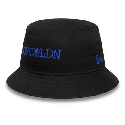 This is a Chelsea FC Lion Crest Wordmark Black Bucket Hat 3