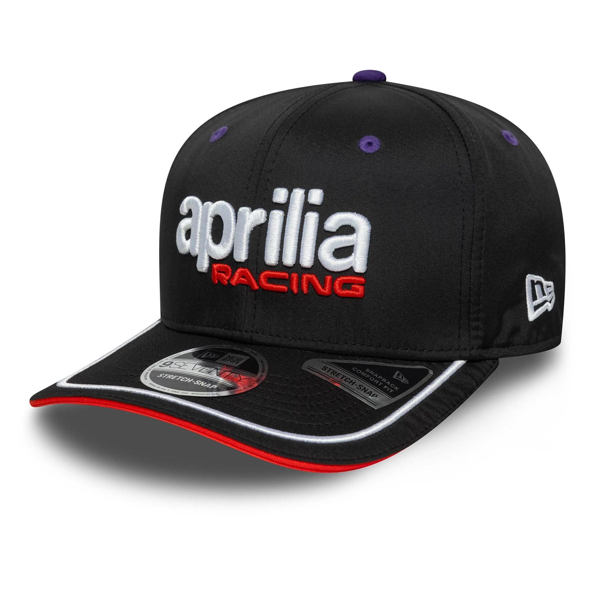 This is a Aprilia Team Black 9SEVENTY Stretch Snap Adjustable Cap 4
