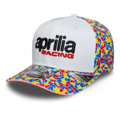 This is a Aprilia Barcelona Race Special White 9SEVENTY Stretch Snap Adjustable Cap 4