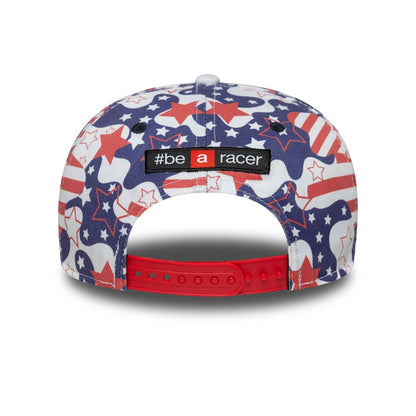 This is a Aprilia Austin Race Special White 9SEVENTY Stretch Snap Adjustable Cap 6