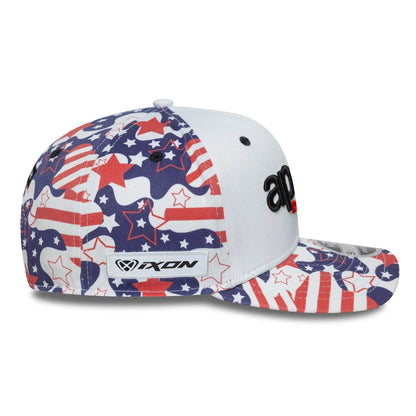 This is a Aprilia Austin Race Special White 9SEVENTY Stretch Snap Adjustable Cap 5