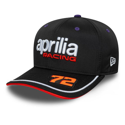This is a Aprilia Replica Marco Bezzecchi Black 9SEVENTY Stretch Snap Adjustable Cap 1