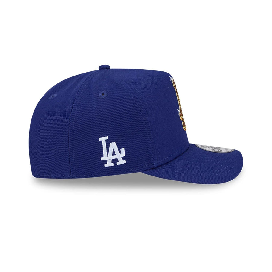 This is a LA Dodgers MLB Emblem Dark Blue 9FIFTY A-Frame Snapback Adjustable Cap 5