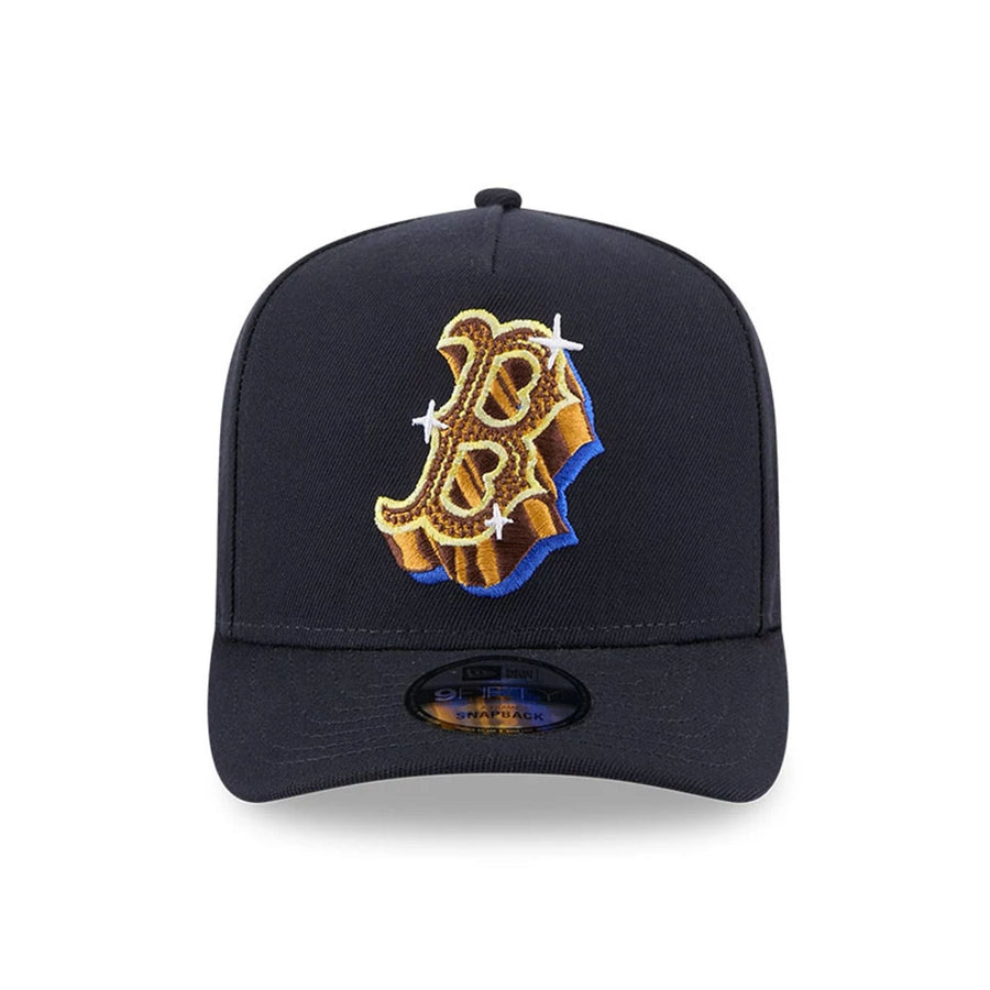 This is a Boston Red Sox MLB Emblem Navy 9FIFTY A-Frame Snapback Adjustable Cap 3