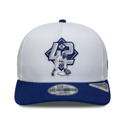 This is a Brooklyn Dodgers MLB Player White 9FIFTY A-Frame Snapback Adjustable Cap 3