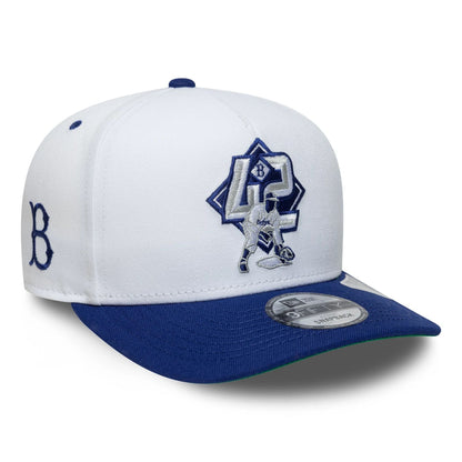 This is a Brooklyn Dodgers MLB Player White 9FIFTY A-Frame Snapback Adjustable Cap 1