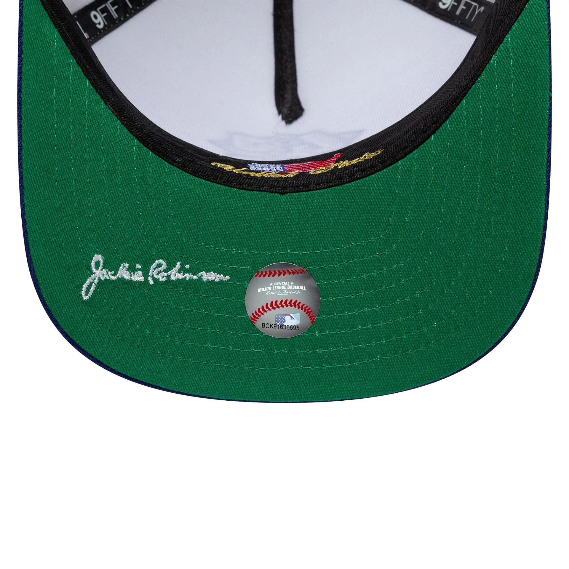 This is a Brooklyn Dodgers MLB Player White 9FIFTY A-Frame Snapback Adjustable Cap 2