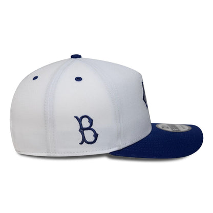 This is a Brooklyn Dodgers MLB Player White 9FIFTY A-Frame Snapback Adjustable Cap 5