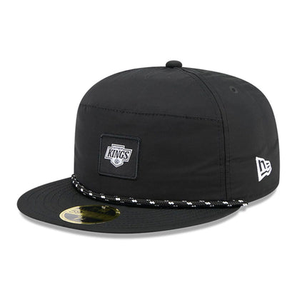 This is a LA Kings 59FIFTY Day Black 59FIFTY Split Panel Fitted Cap 1