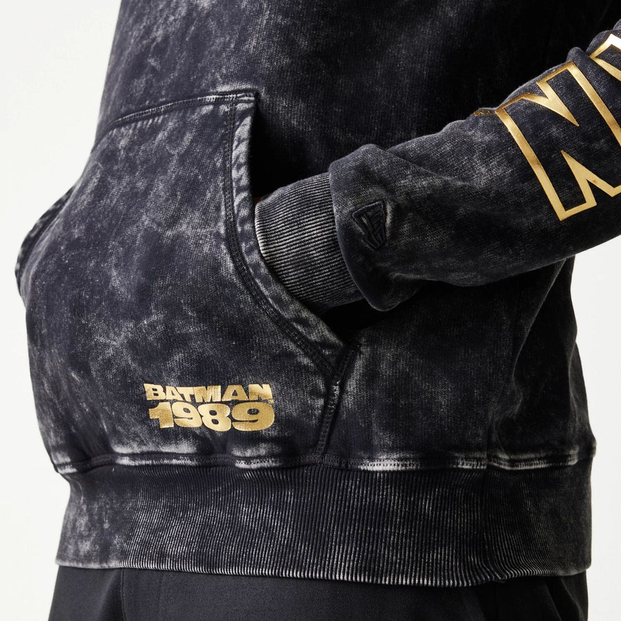 The Male model is wearing Batman 1989 Black Pullover Hoodie 5