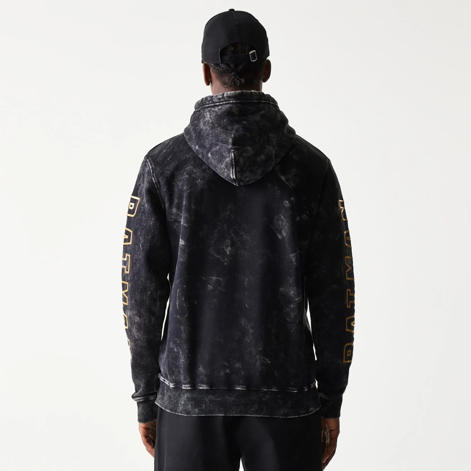 The Male model is wearing Batman 1989 Black Pullover Hoodie 2
