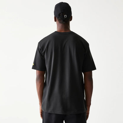 The Male model is wearing Batman Batmobile Black T-Shirt 2