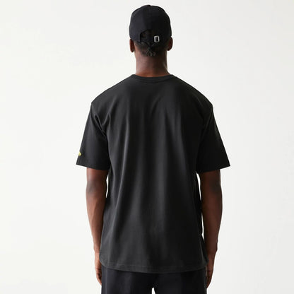 The Male model is wearing Batman Batmobile Black T-Shirt 2