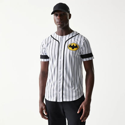The Male model is wearing Batman Pinstripe White Jersey 1