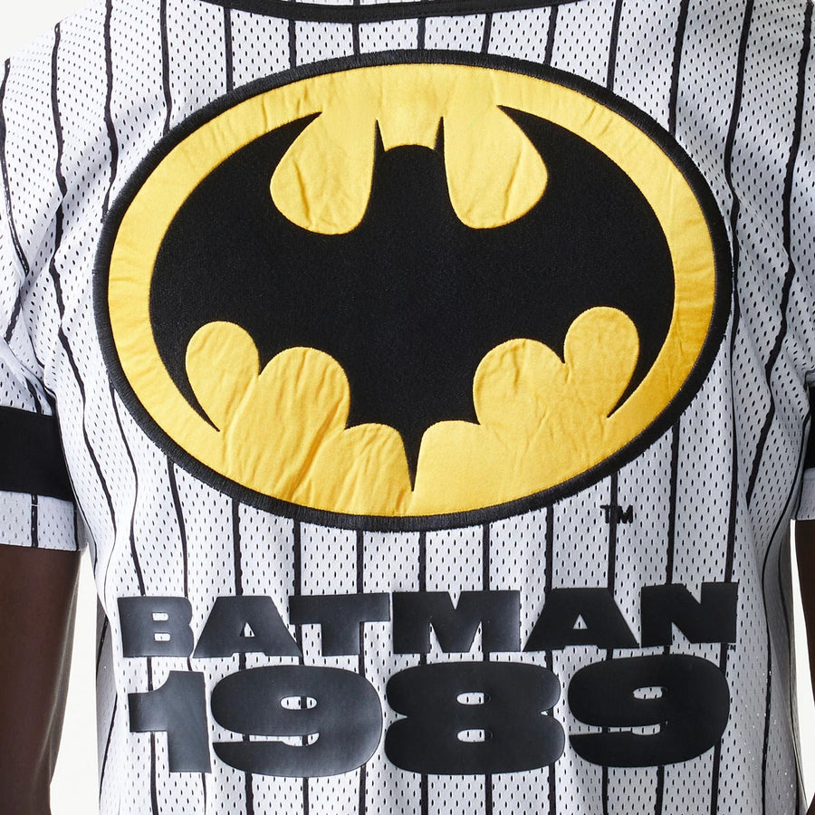 The Male model is wearing Batman Pinstripe White Jersey 4