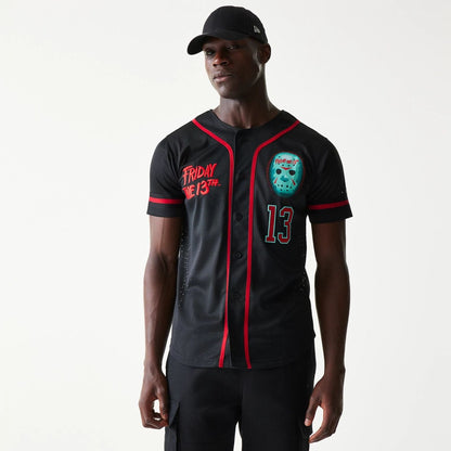 The Male model is wearing Friday The 13Th Black Jersey 1