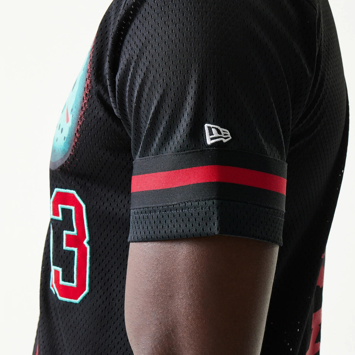 The Male model is wearing Friday The 13Th Black Jersey 6